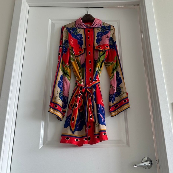 Farm Rio Surreal Scarf Print Shirtdress - Picture 7 of 10